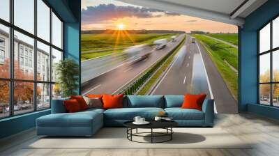 Traffic on the highway Wall mural