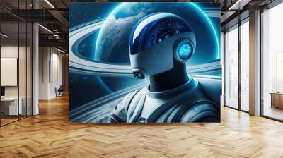 Orbiting Saturn Wall mural