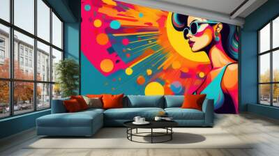 Pop Art of a woman Wall mural