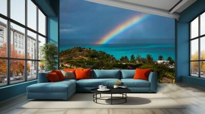 rainbow over the ocean Wall mural