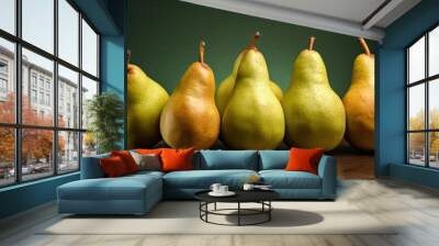 Realistic Illustration of Delicious Upstanding Pear. Wall mural