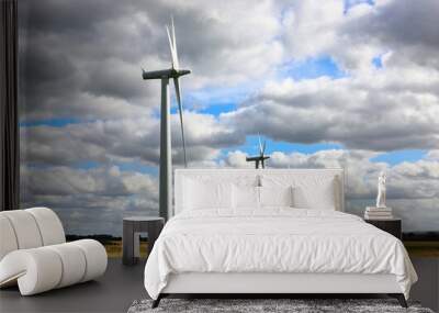 Wind Farm In A English Meadow Wall mural