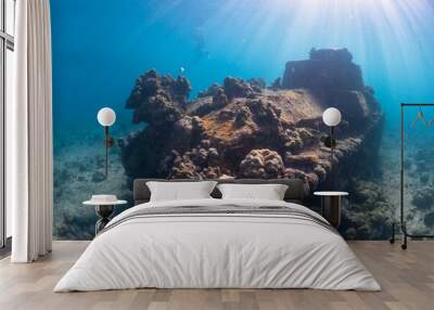 world war 2 wreck underwater in papua new guinea Wall mural