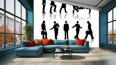 A 2018 calendar with 10 businessmen silhouettes for print or web  Wall mural