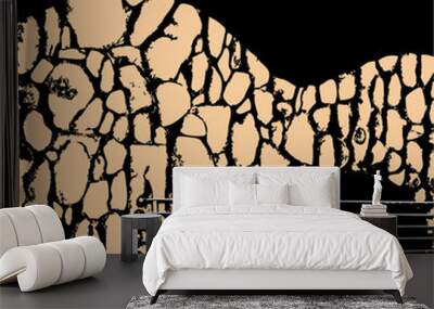 A depiction of an acoustic guitar made of stones Wall mural