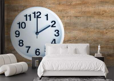 Clock on wood background Wall mural