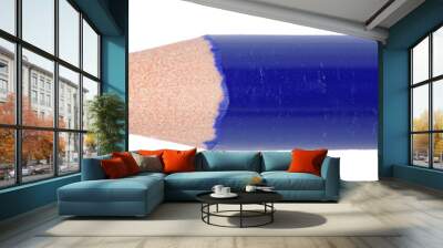 Single wooden dark blue colored pencil or crayon, art drawing equipment isolated on transparent background
 Wall mural