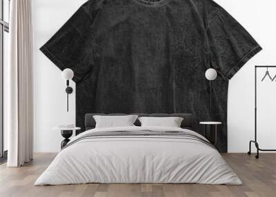 PNG Oversized Acid Washed Black Blank T-shirt Mockup Isolated On Transparent Background Wall mural