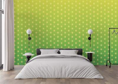 Background of green Japanese traditional hemp fabric pattern Wall mural