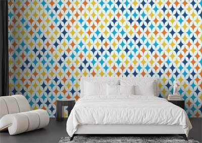 Colorful star background of the oriental traditional pattern. Vector illustration. Wall mural