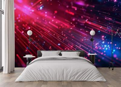 A vibrant abstract background featuring dynamic streaks of red and blue light, creating a sense of motion and energy with a futuristic and technological feel Wall mural