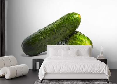 Two Cucumbers isolated on white background Wall mural