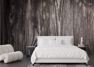 Wood texture, natural wooden brown background, pattern on surface. Empty painted boards Wall mural