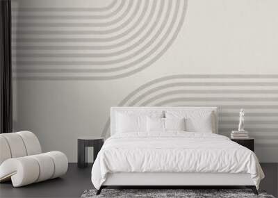 A minimal mid century style abstract art print Wall mural