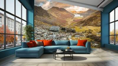 A view of Buttermere from Warnscale Bothy in the Lake District, England Wall mural