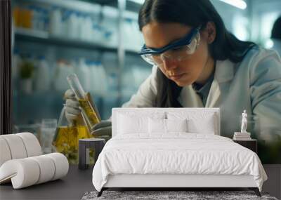 Environmental Engineer Examining Plant Wall mural