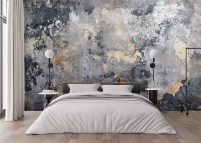 Gray grunge texture, consisting of strokes of oil paint, expressing the spirit of rebellion and non-conformism. Wall mural