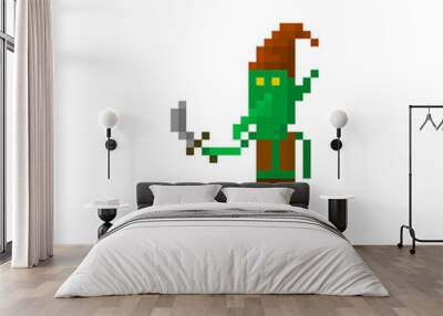 Pixel character goblin with a sword. Сharacter for games and web sites Wall mural