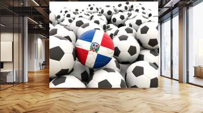 football with flag of dominican republic Wall mural