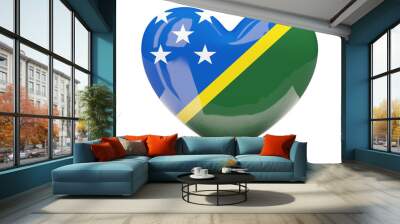 Heart shaped icon with flag of solomon islands Wall mural