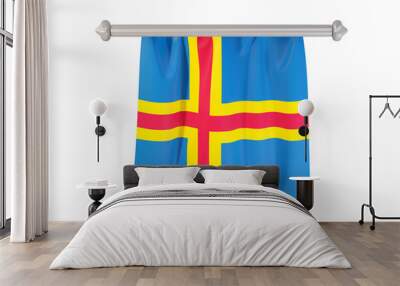 Pennant with flag of aland islands Wall mural