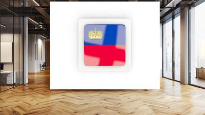 Square carbon icon with flag of liechtenstein Wall mural