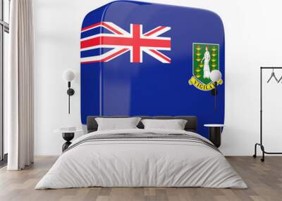 Square icon with flag of virgin islands british square. 3D illus Wall mural