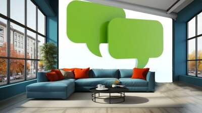 two green chat box isolated on white Wall mural