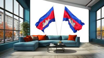 Two waving flags of cambodia Wall mural