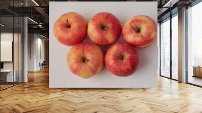 Shiny red apples, isolated on white background. Wall mural