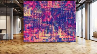 background of a digital and text code cipher Wall mural