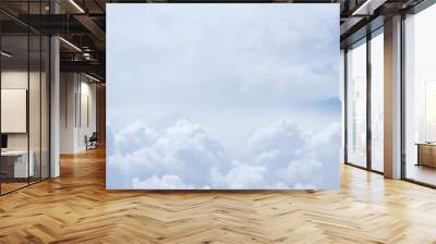 View on a gray cumulus fluffy clouds with copy space as background (abstract) Wall mural