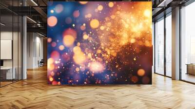 Close up of blurred bengal fire on new year   s party background with beautiful bokeh and soft light Wall mural