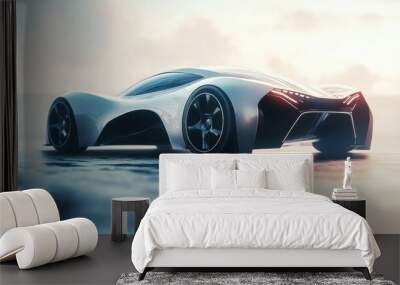 Futuristic car design  sleek lines, innovative features, and cutting edge technology showcase Wall mural