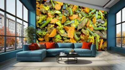 Vegetables with a liver Wall mural