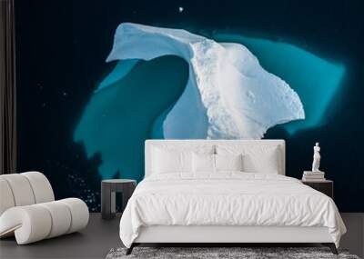 Iceberg in Greenland. Top view. Shape undrwater. Wall mural