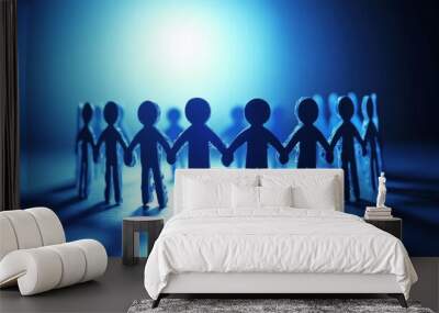 Community Connection in Blue Light Shadows Wall mural