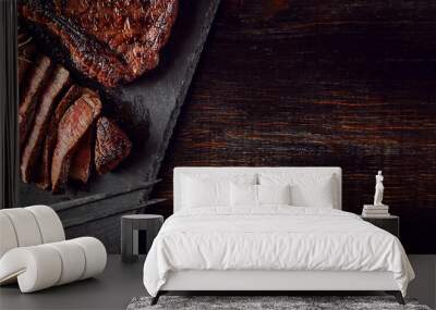 dinner for two with steaks and red wine Wall mural