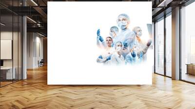 team of female doctors on a white background with place for text Wall mural