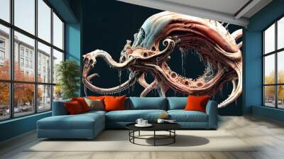 Creepy monster character design, illustration of a nasty creature Wall mural