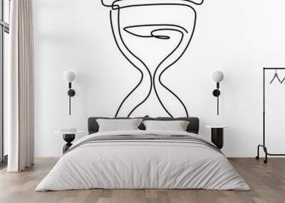 an hourglass with a single line drawn on it Wall mural