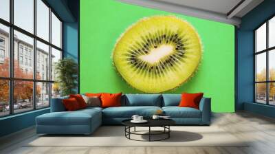 kiwi texture on a green background Wall mural