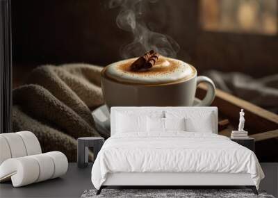 cup of coffee with cinnamon Wall mural