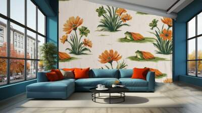 set of flowers Wall mural