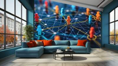 High quality image of social network connection and community concept for enhanced search relevance Wall mural