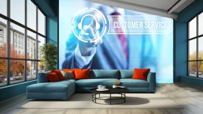 Customer service concept pointing finger Wall mural