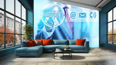 Online support and service concept pointing finger Wall mural