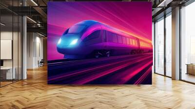 graphic modern train concept Wall mural