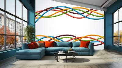 Abstract colorful wire background. Vector illustration Wall mural