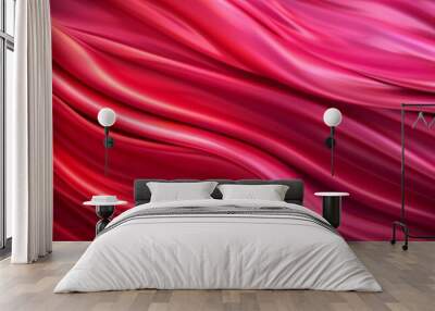  A red and pink background with wavy, curved lines centrally Wall mural